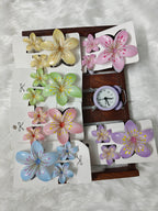 3 piece Combo Flowers with Veins Hair clips