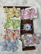 3 piece Combo Flowers with Veins Hair clips