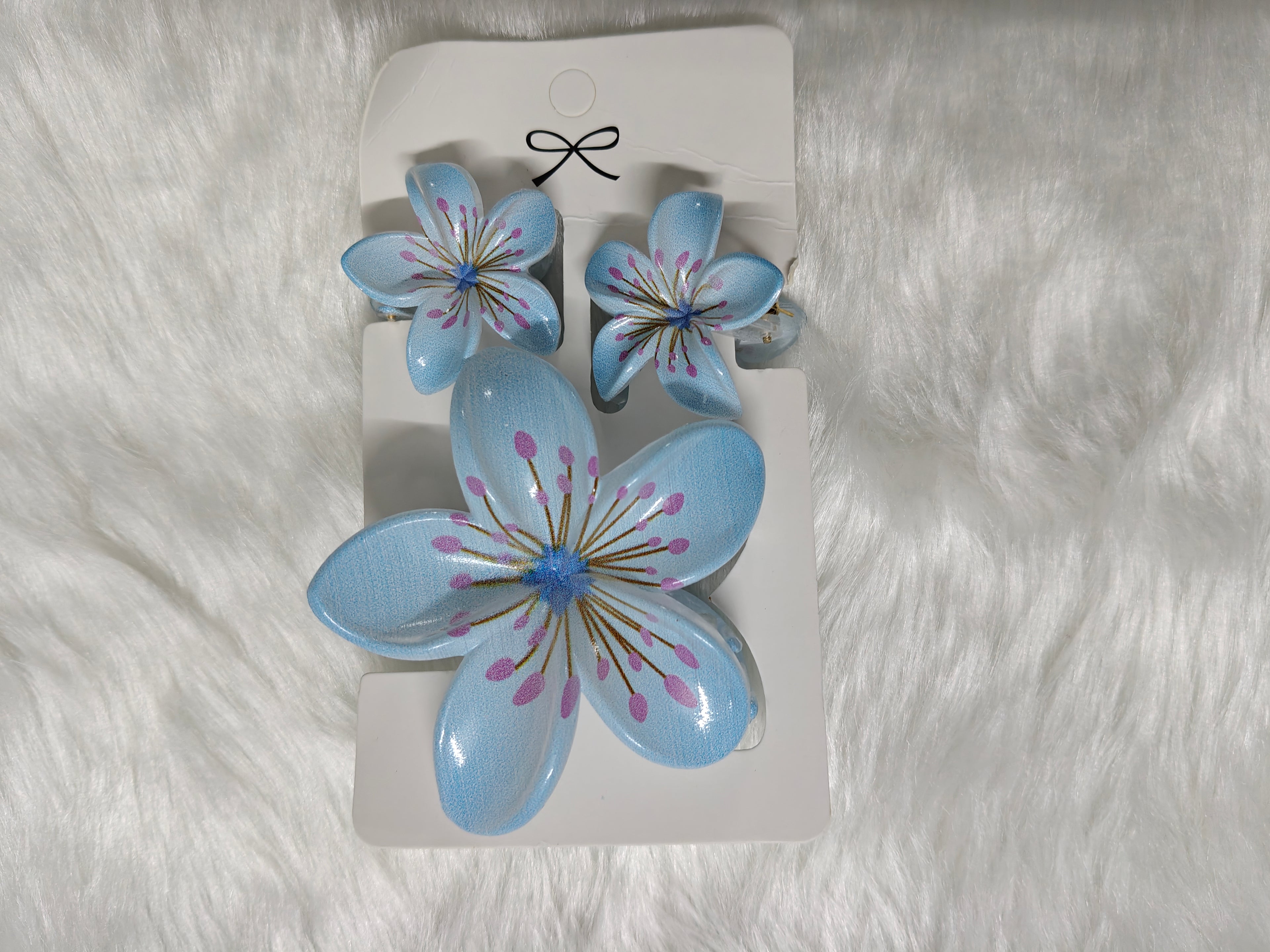 3 piece Combo Flowers with Veins Hair clips