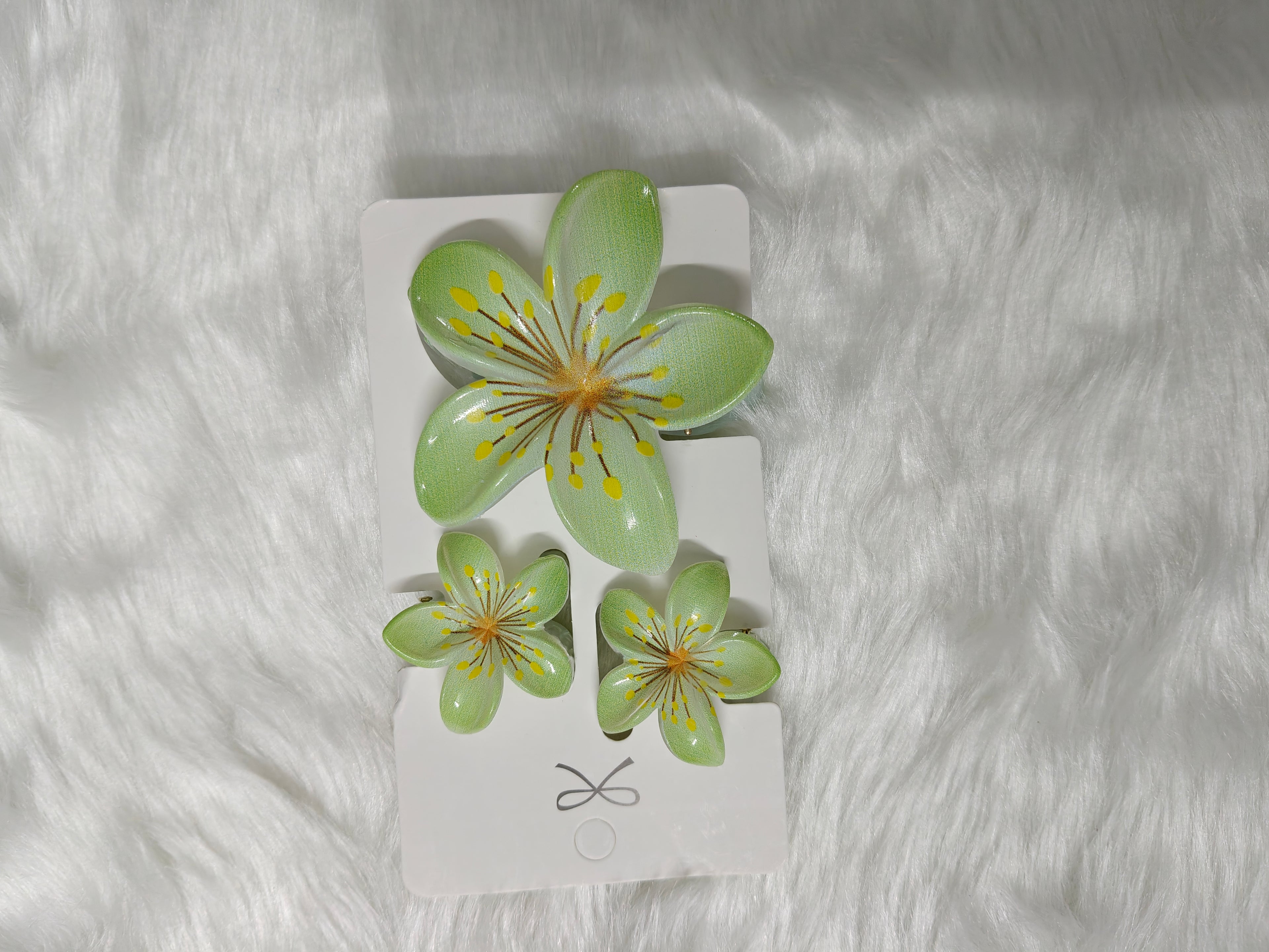 3 piece Combo Flowers with Veins Hair clips