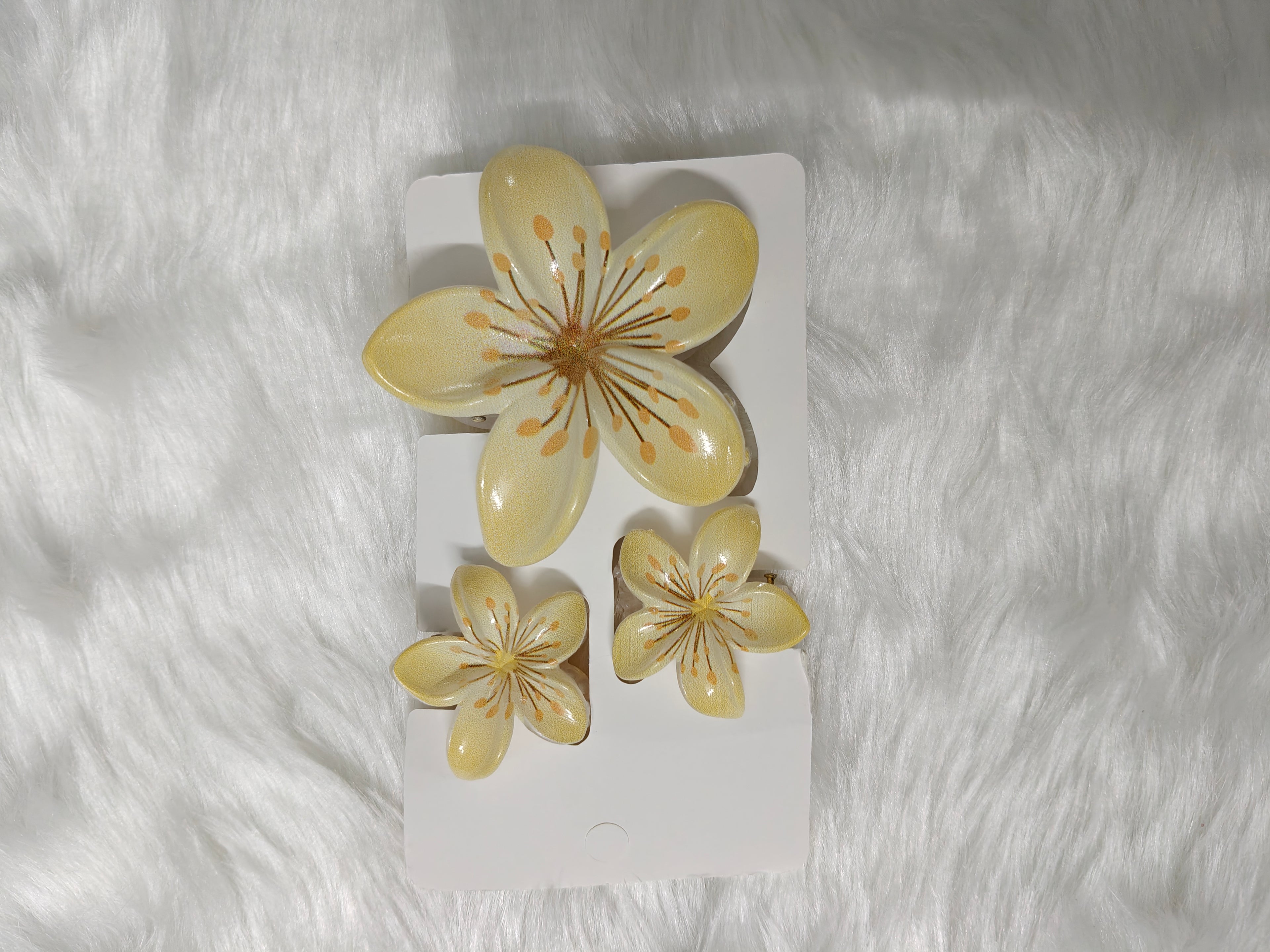 3 piece Combo Flowers with Veins Hair clips