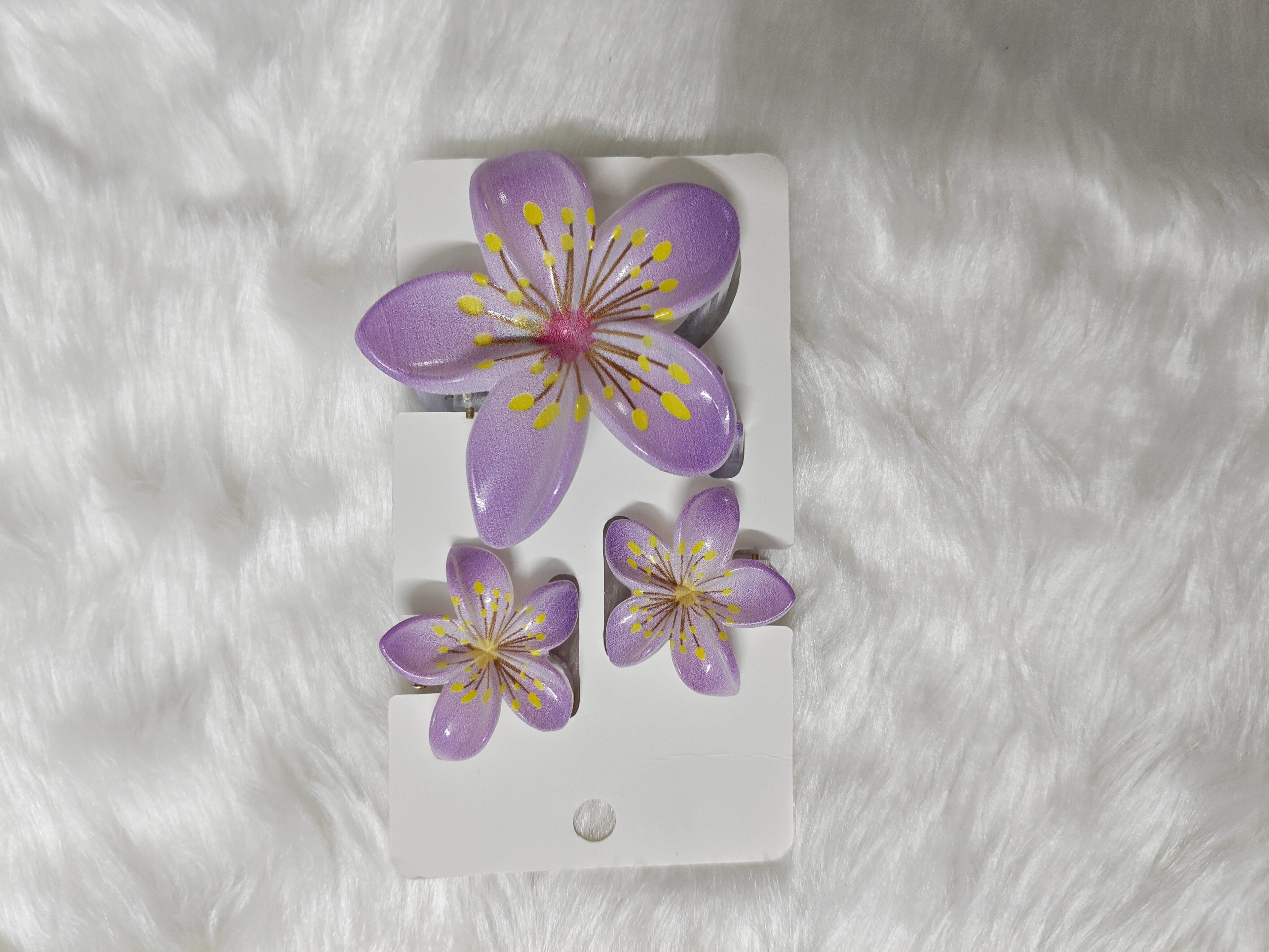 3 piece Combo Flowers with Veins Hair clips
