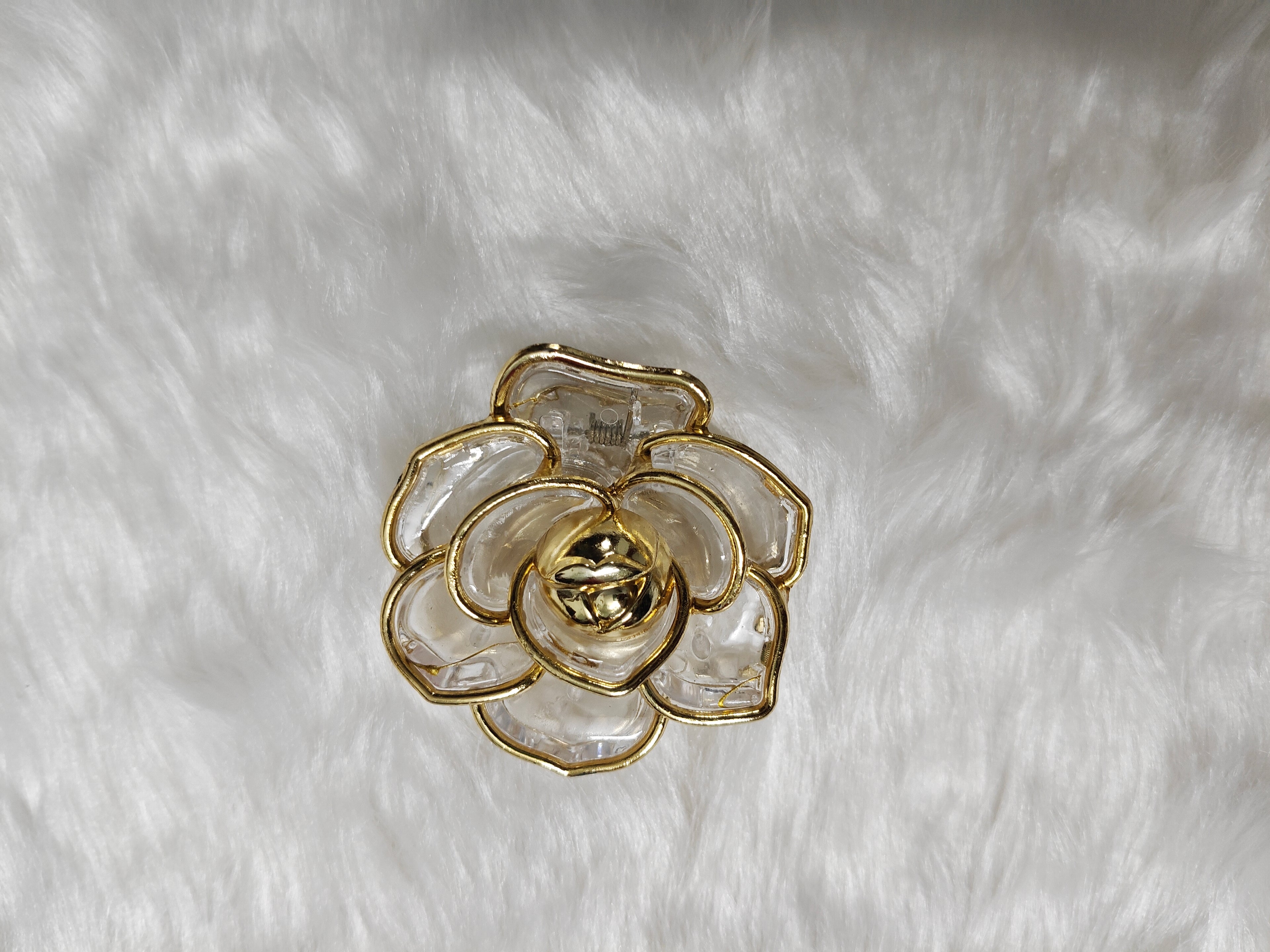 Korean Korean Rose Hair Clip | Glossy & Matte Floral Claw Clip for Women