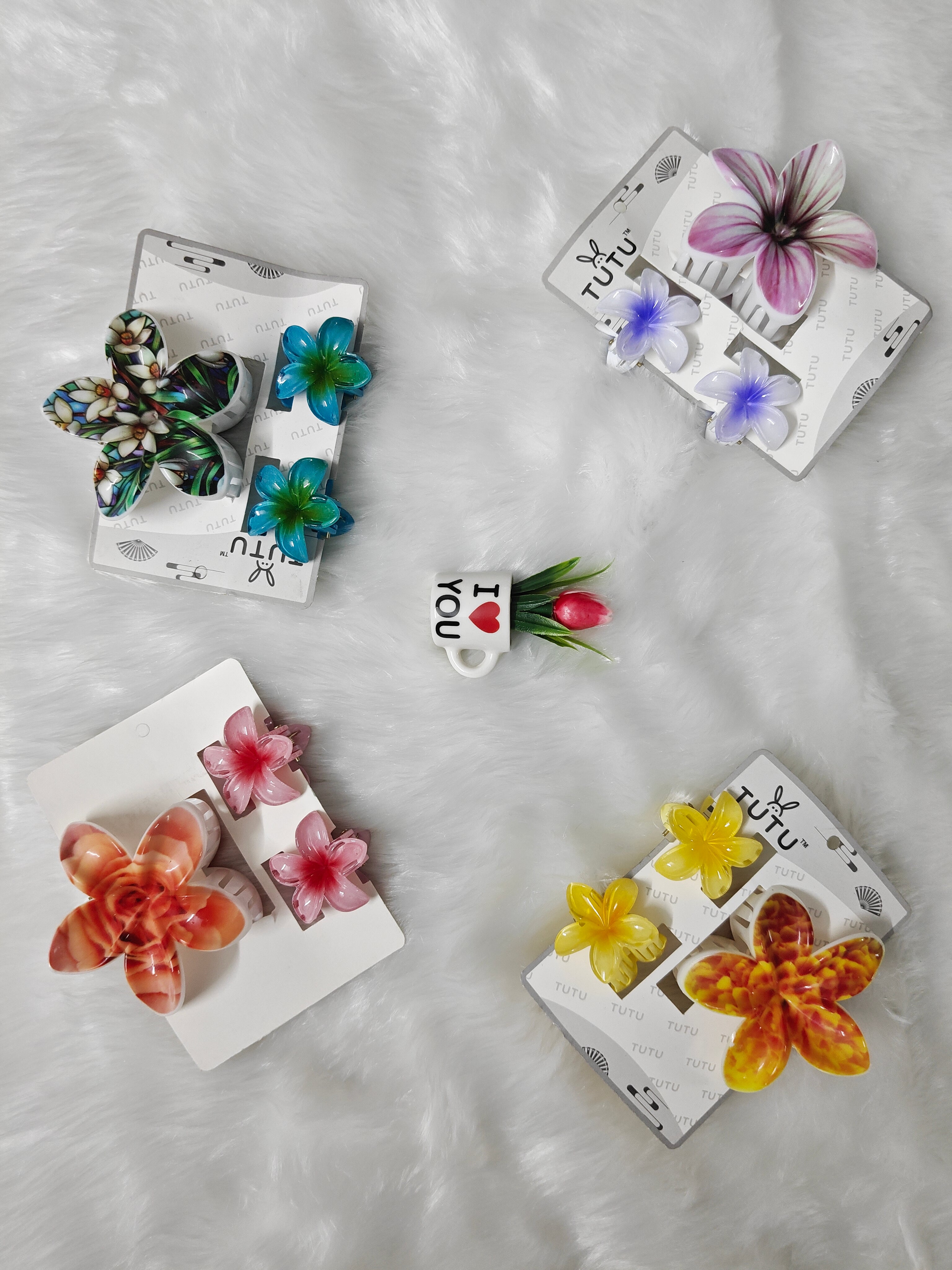 Marble 3 piece Hair clip