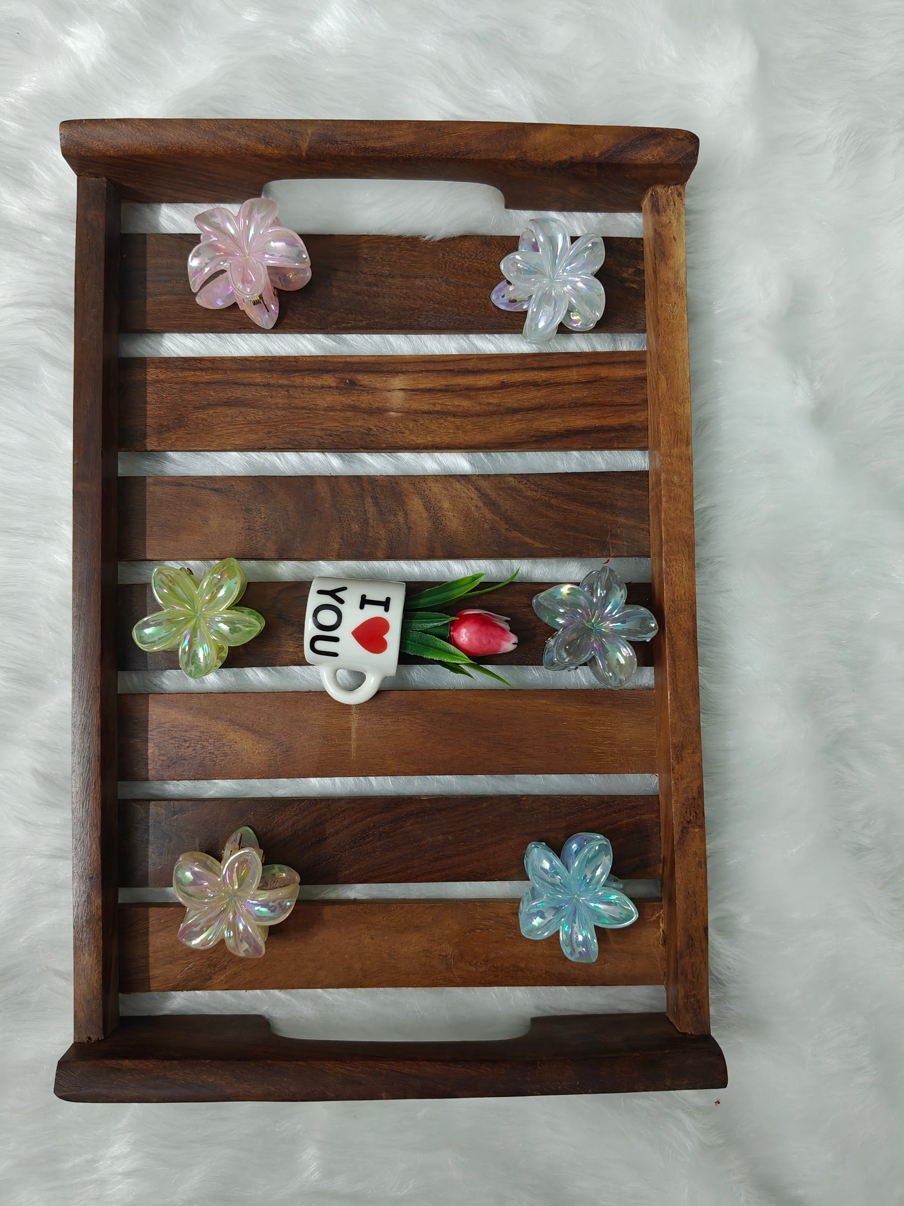 Holographic Flower Clips