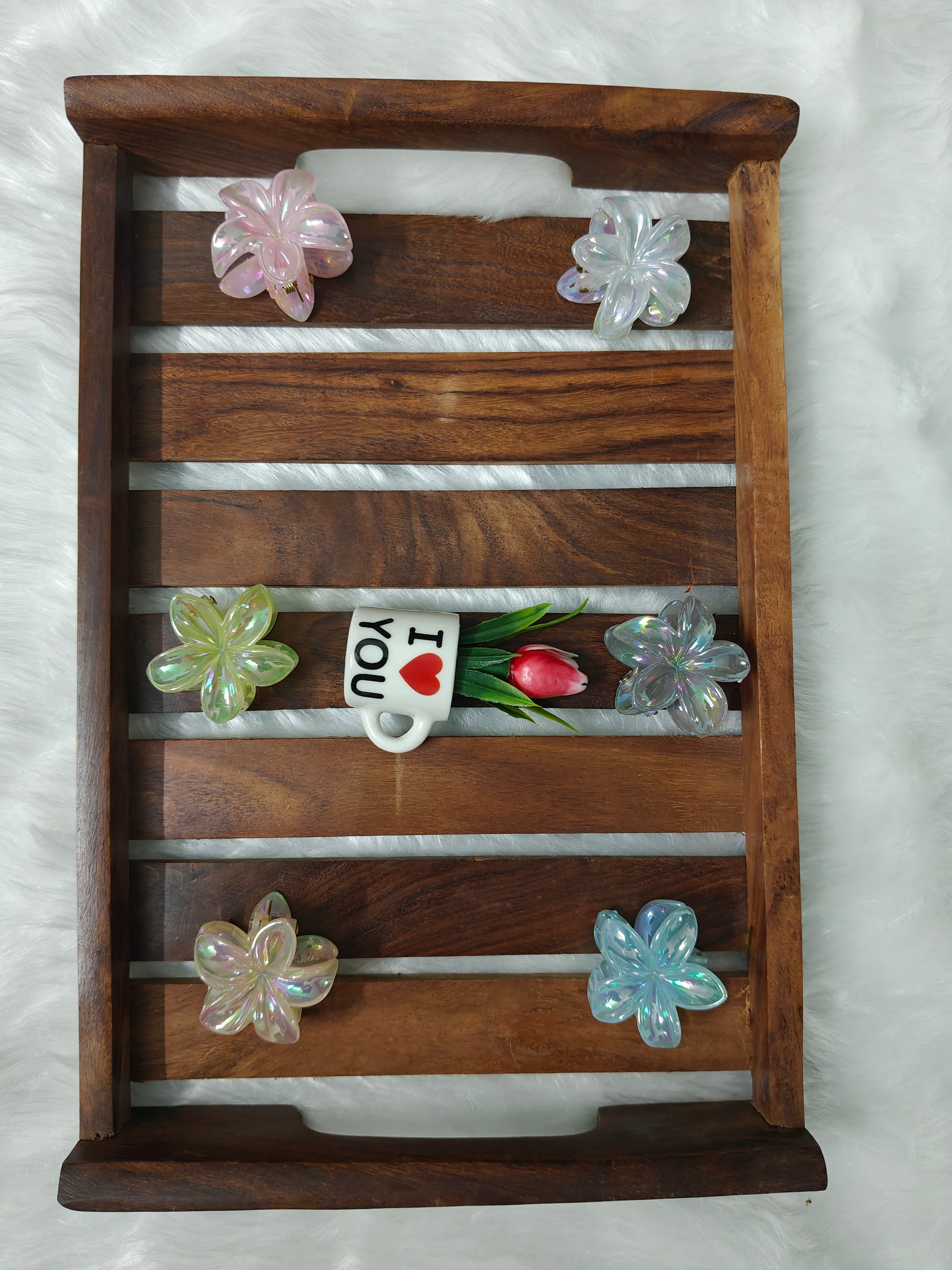 Holographic Flower Clips